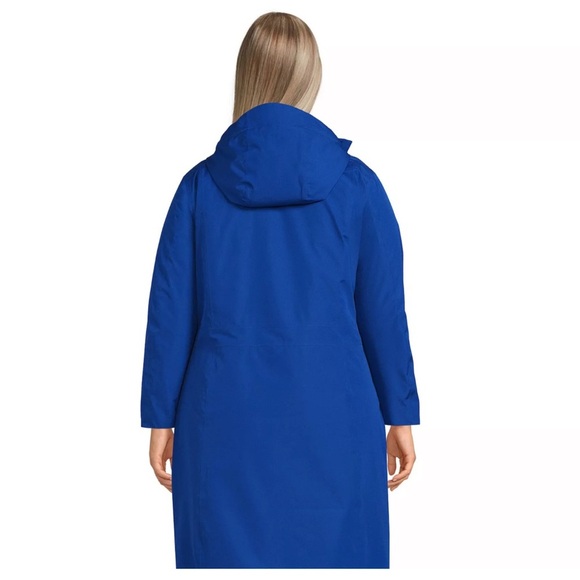 Lands End Women's Insulated Waterproof Raincoat Jacket Coat blue plus size 1x - Picture 3 of 17